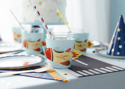 Airplane Cup sleeves - Little Raccoon Party Supplies