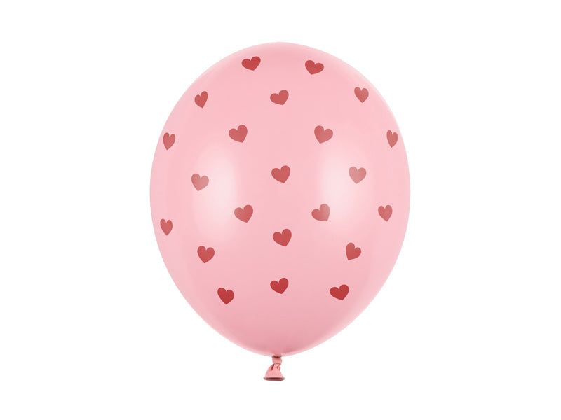 Balloons Pastel Baby Pink with hearts - Little Raccoon Party Supplies